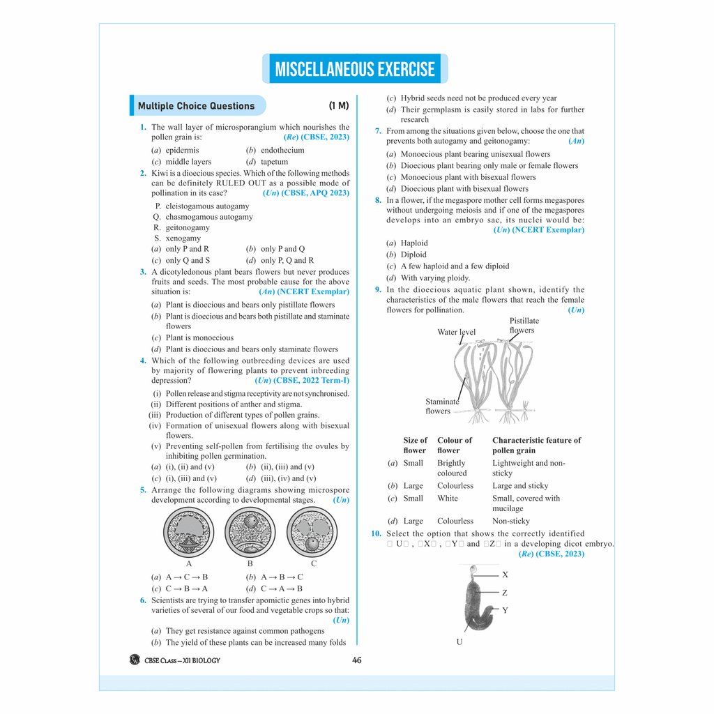 CBSE Question & Concept Bank (QCB) Class 12 Biology 2024 - 2025 Chapter-wise and Topic-wise Solved Questions