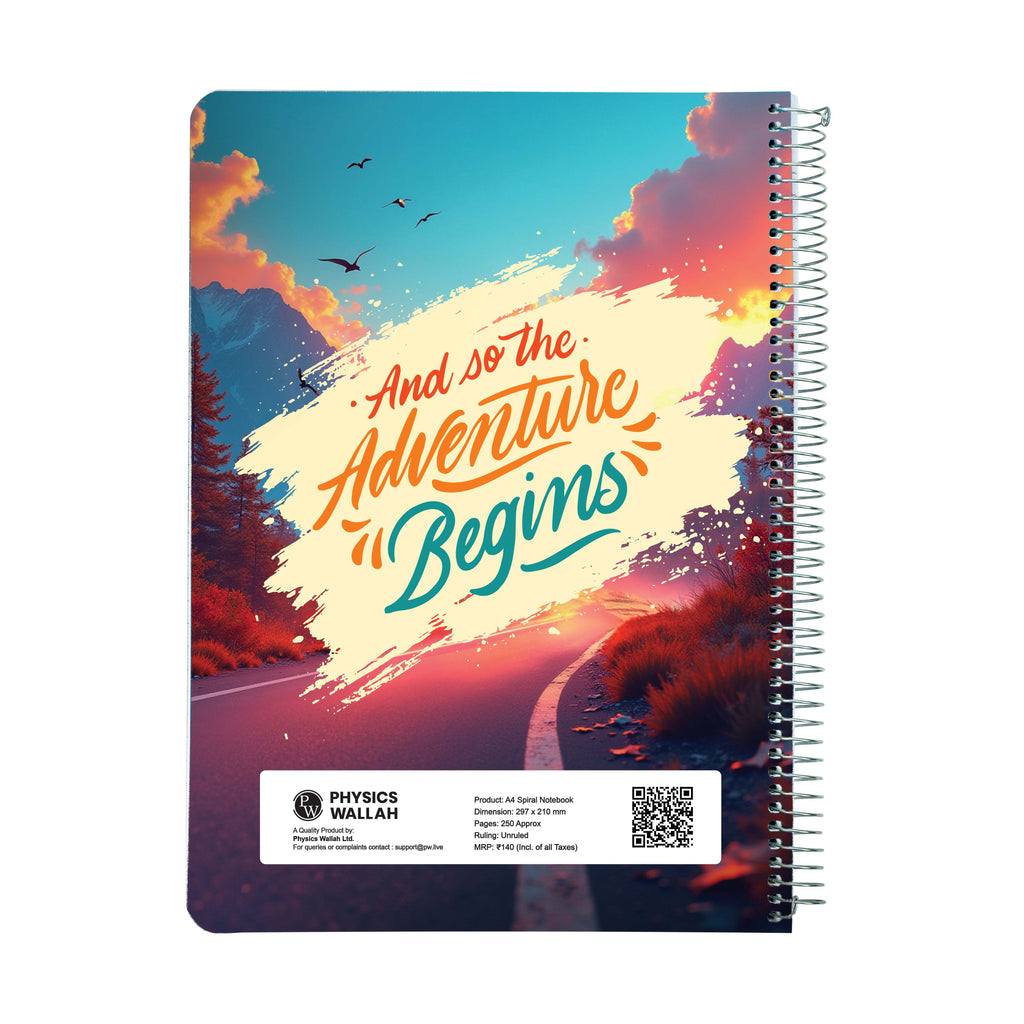 Single Subject Spiral Notebook Single | 250 Pages unruled | High-Quality Paper | Perfect for School, College & Exam Preparation