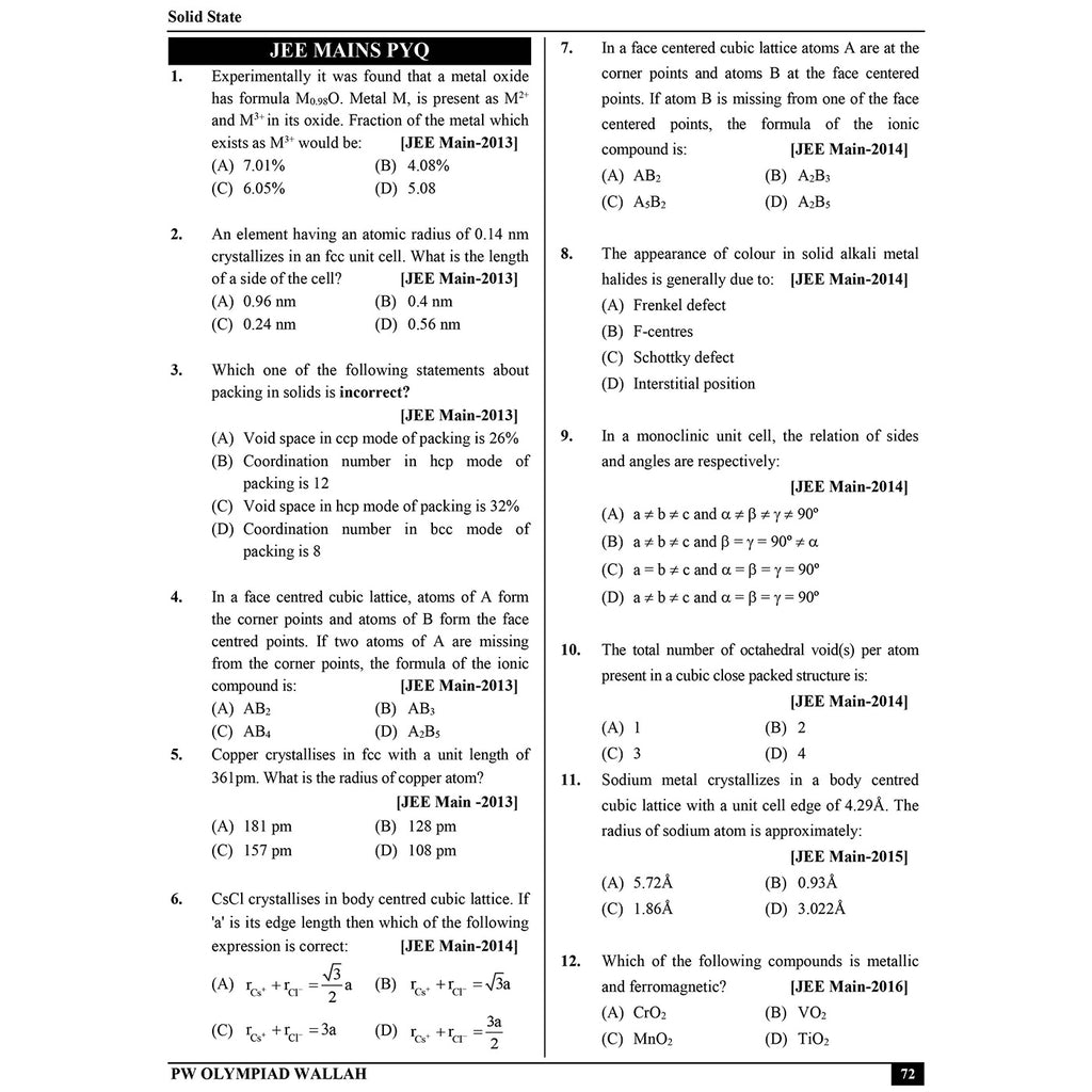 Olympiad Wallah NSEC Class 12 Advanced  Chemistry (Part 2) For 2026 | For NSEC, INChO & IChO Exam | Expert Crafted Content | PYQ, Practice Questions, Detailed Solutions