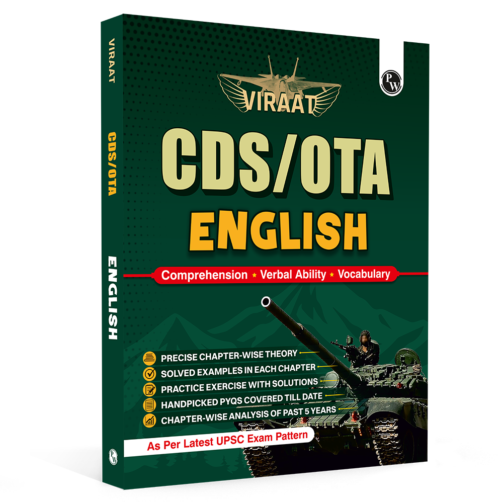 Viraat CDS OTA Book 2026 English | PYQ (2026-21) | Latest 2026 Solved Paper | Chapterwise Theory, Solved Examples, Practice Exercises & Past Year Questions