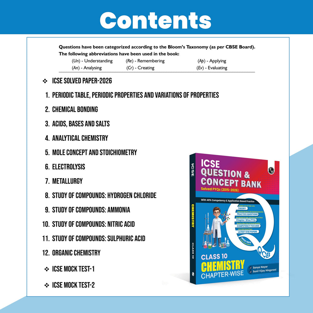 PW ICSE Class 10 Question & Concept Bank Chemistry for 2027 | Chapterwise & Topicwise By Sanya Mam & Sunil Sir | Solved PYQs | 40% Competency & Application Based Practice Questions