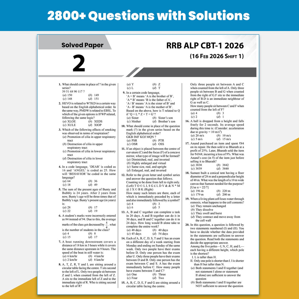 PW 38 RRB Assistant Loco Pilot (ALP) CBT-1 Previous Year Solved Papers (2026, 2024 & 2018) By Santosh Kumar with 15 Online Mock Tests Exam 2026-2027 | Fully Solved PYQ | English Edition