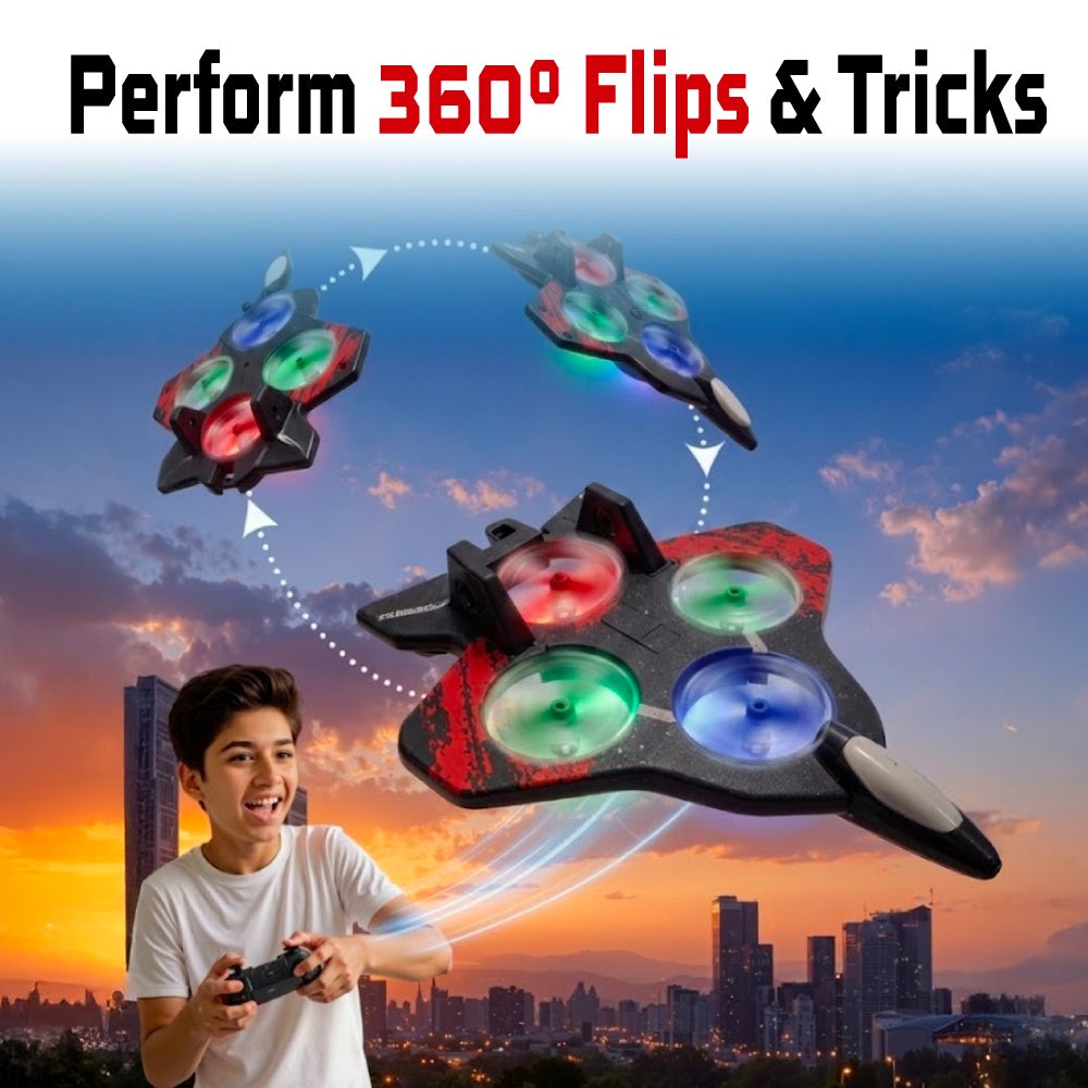 Remote Control RC Plane for Beginners, 360Â° Flip Hovering Stunt Fighter Jet Toy with Lights, Glider Combat Aircraft for Kids, Birthday/Return Gift for Boys & Girls