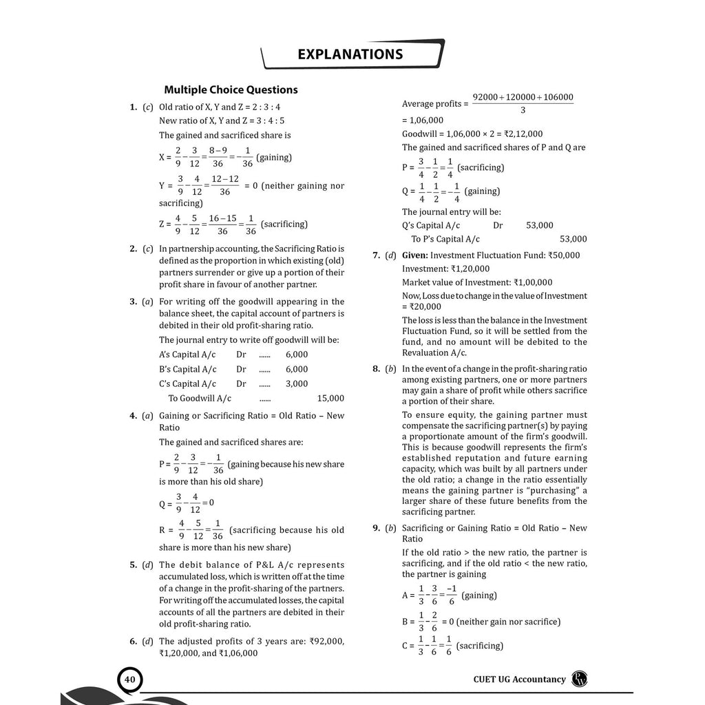 CUET (UG) Accountancy 2026 Chapterwise & Topicwise Question Bank with Past Year Questions PYQs and Mock Test | Mind Maps and Practice MCQs