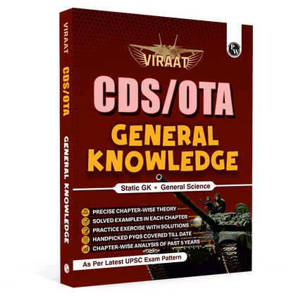Viraat CDS Book 2026 General Knowledge | PYQ (2026-21) | Latest 2026 Solved Paper | Chapterwise Theory, Solved Examples, Practice Exercises & Past Year Questions