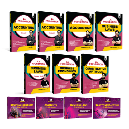 CA Foundation Flashbook & Modules Accounting, Business Laws, Business Economics, Quantitative Aptitude Combo Set of 11 Books Applicable For September 2026