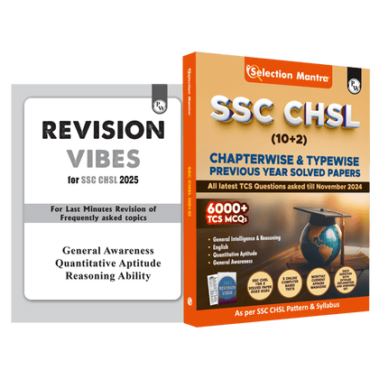 Selection Mantra For SSC CHSL Exam 2025 Hindi Edition l Chapterwise and Typewise Previous Years Solved Papers Till 2024 with 5 Online CBT & Revision Vibes