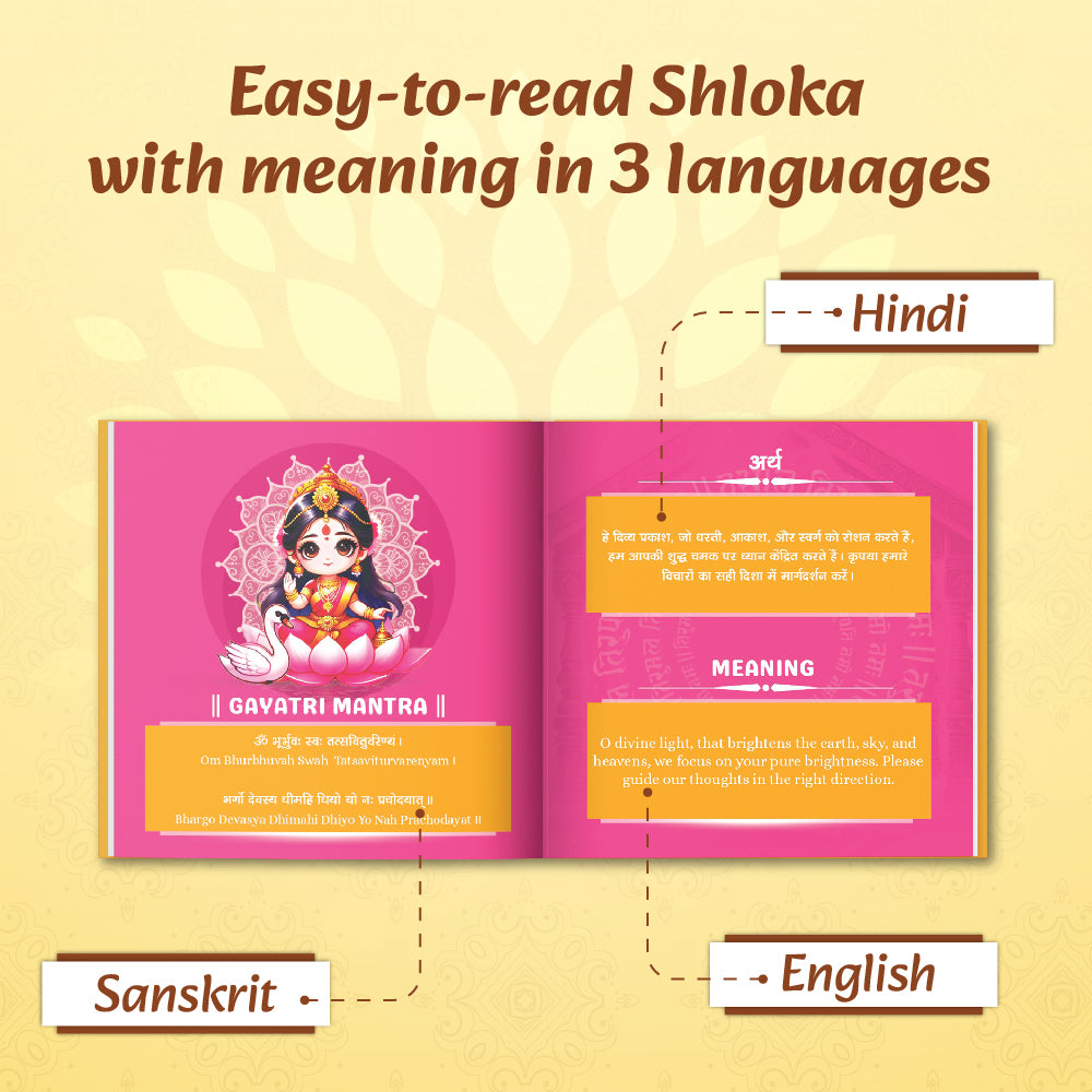 Shlokas & Mantra Board Book Plus Sticker Activity Booklet Set for Kids | Combo Set of 2 Books for 3 to 6 Years Old - Interactive Fun Learning for Growing Kids