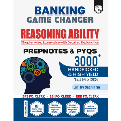Banking Game Changer Reasoning Ability Prepnotes & 3000+ PYQs By Sachin Sir For 2026-27 Exams | Chapterwise Theory with 15 Online CBT Tests | IBPS PO & Clerk, SBI PO & Clerk, RRB PO & Clerk Exams
