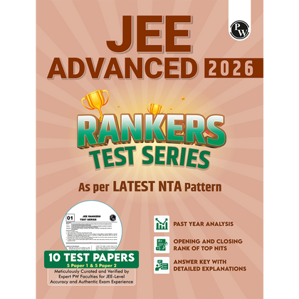 JEE Advanced Rankers Test Series 2026 As Per Latest Exam Pattern | 10 Mock Test (5 Paper I + 5 Paper II) | Elaborated Solutions with College Cutoff and Past Year Paper Analysis