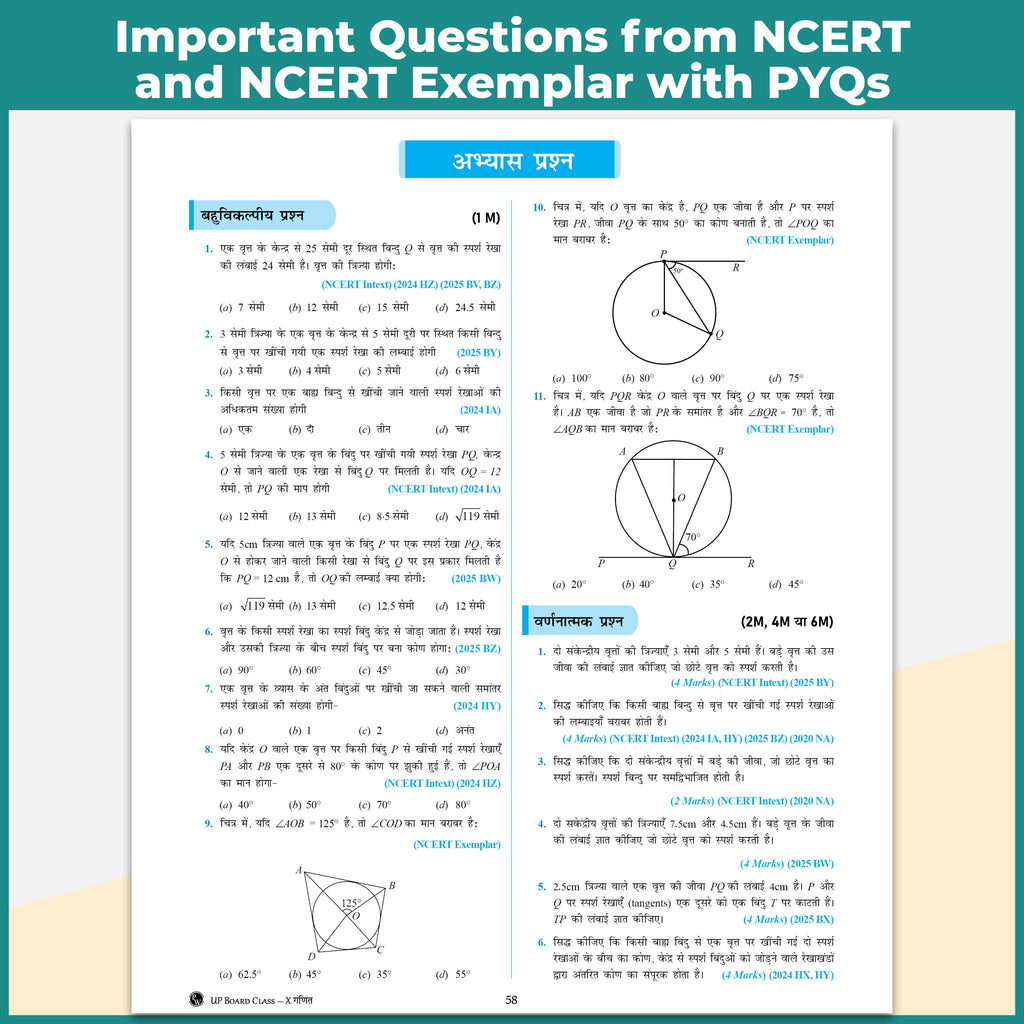 UP Board Class 10 Question Bank Mathematics (Hindi Medium) Guru Mantra By Kamal Kaushik Sir For 2026-27 Exam | NEP 2020 | Chapter-wise NCERT Exercises with Mind Maps & PYQs