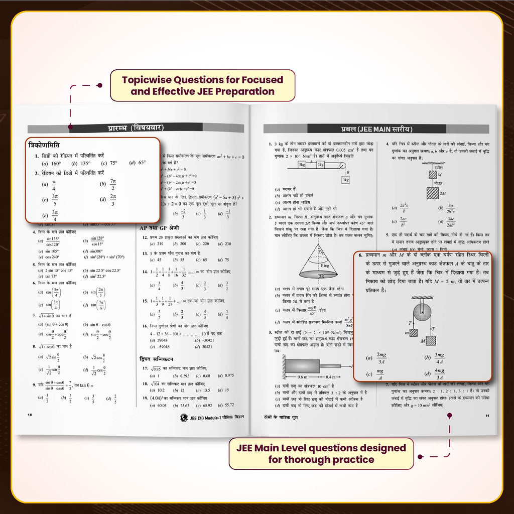 Arjuna JEE Main & Advanced Hindi Edition Class 11 Physics, Chemistry and Mathematics Modules with Solutions Combo Set of 12 Books (2026 Edition)
