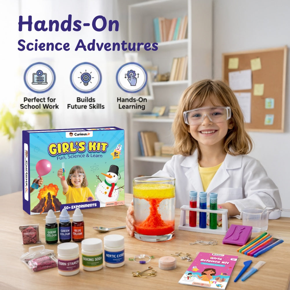 Girls Science Kit for Kids 4+ Years, 50+ STEM Experiments with Instruction Manual & 30 DIY Bonus Experiment, Educational Learning Toy