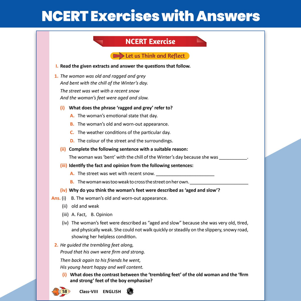 PW Concept & Question Bank Class 8 New NCERT English (Poorvi) for 2026 Exams| NCERT Exercises with Detailed Solutions | Literature & Language (Reading, Writing & Grammar) Practice Questions