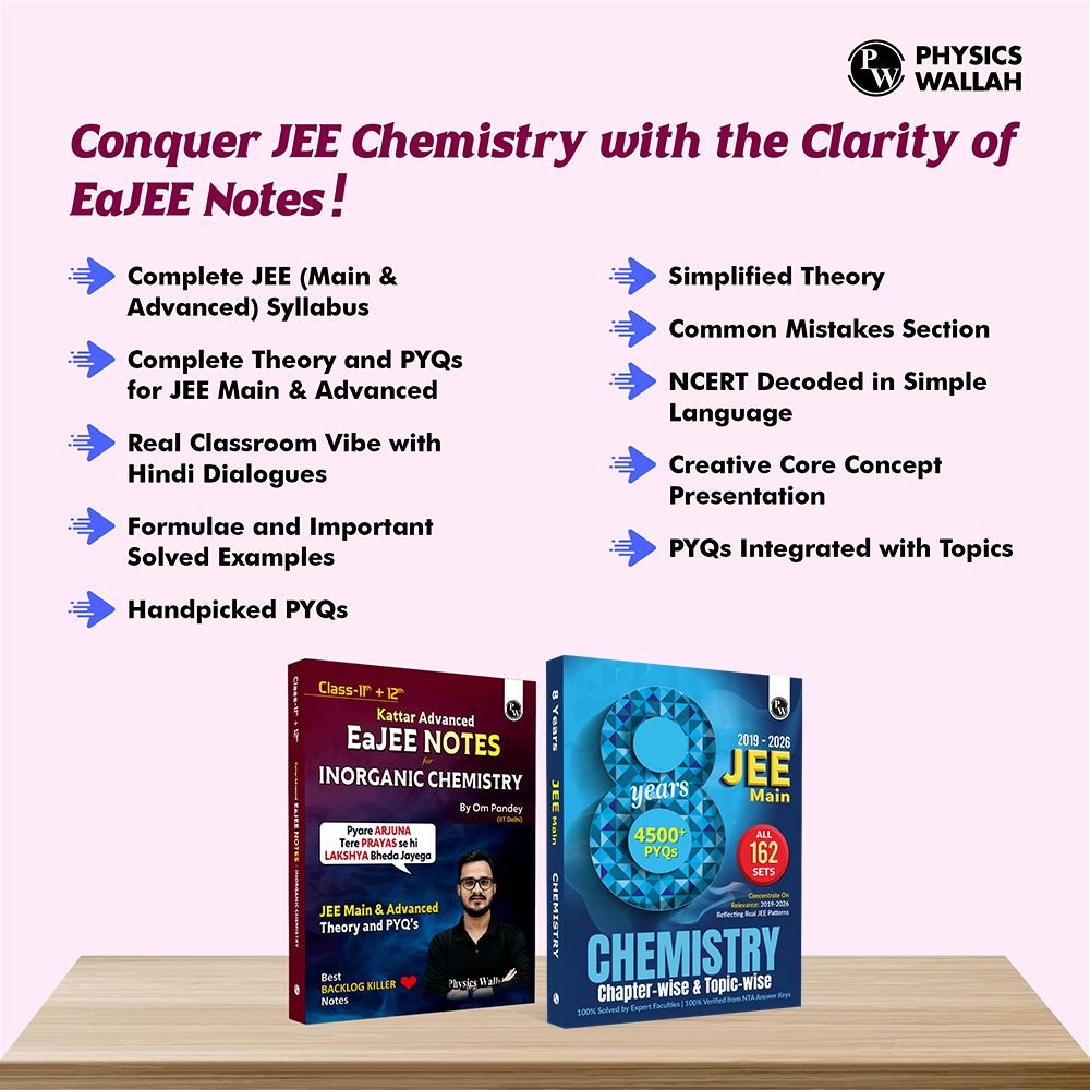 EaJEE Handwritten Notes For Inorganic Chemistry By Om Pandey & JEE Main 8 Years All 162 Shifts Online Previous Years Solved Papers Chapterwise & Topicwise PYQs Combo Set of 2