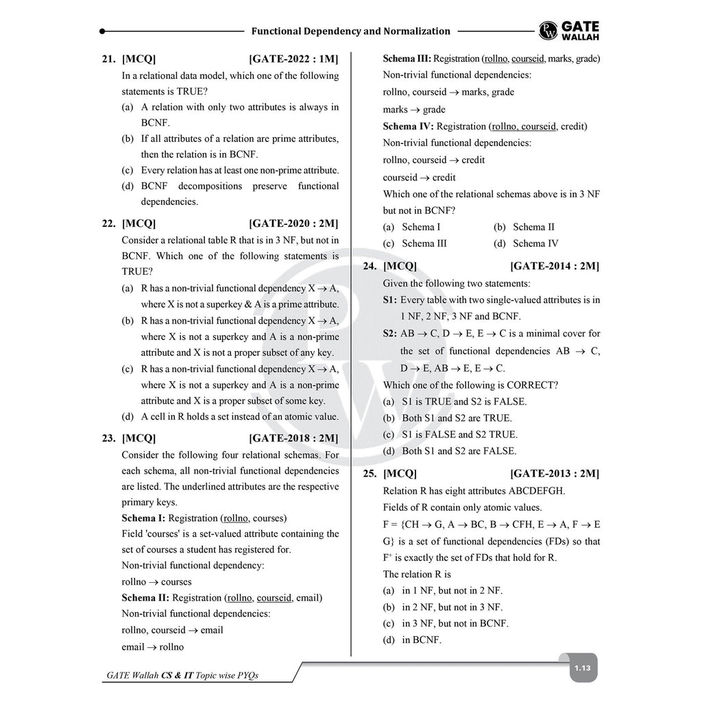 GATEWALLAH Computer Science & IT Topicwise Previous Year Solved Papers (2026 - 2008) with Video Solutions For 2027 Exams | Detailed Text Solutions