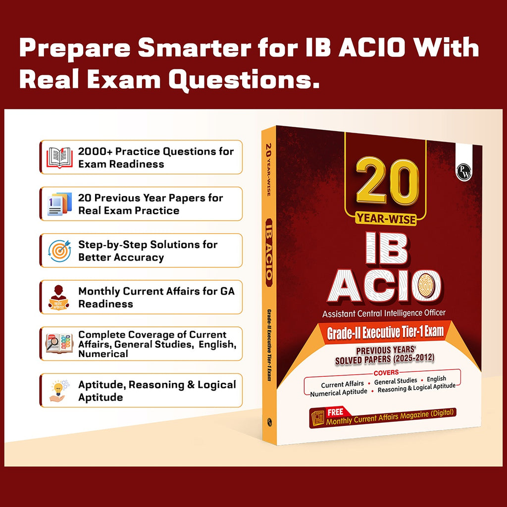 20 Yearwise IB ACIO (Assistant Central Intelligence Officer) Grade-ll Executive Tier-1 Previous Years’ Solved Papers (2025-2012) PYQs For Exam 2026-27 English Edition