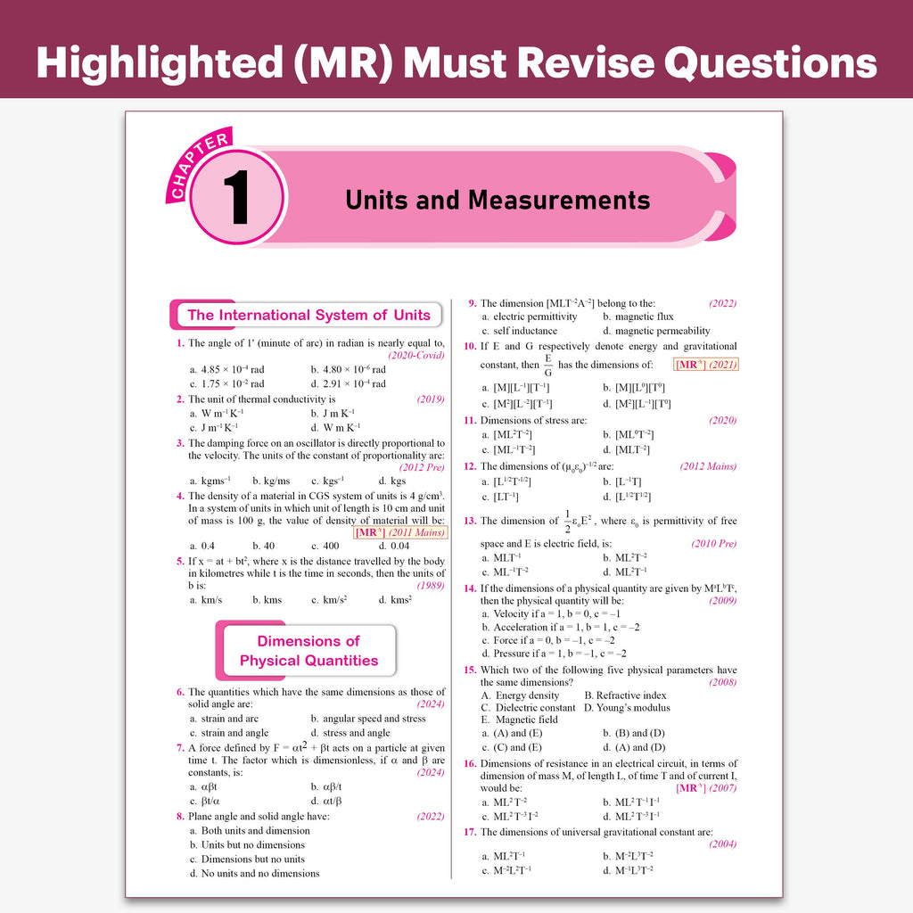 PW NEET PYQ 39 Years Physics For 2027 Exam | PYQ Deja Vu | Additional PYQs from Re-NEET and Other States | Chapterwise and Topicwise Solutions (2026-1988) with Highlighted Must Revise Questions