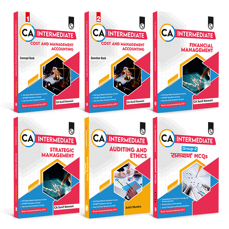CA Intermediate Group 2 Cost & Management Accounting (Concept Book & Question Bank), Financial Management & Strategic Management, Auditing & Ethics, Ramban MCQ's Combo Set of 6 Books l Latest Syllabus For Jan 2027 Exams