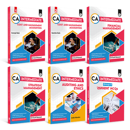 CA Intermediate Group 2 Cost & Management Accounting (Concept Book & Question Bank), Financial Management & Strategic Management, Auditing & Ethics, Ramban MCQ's Combo Set of 6 Books l Latest Syllabus For Jan 2027 Exams