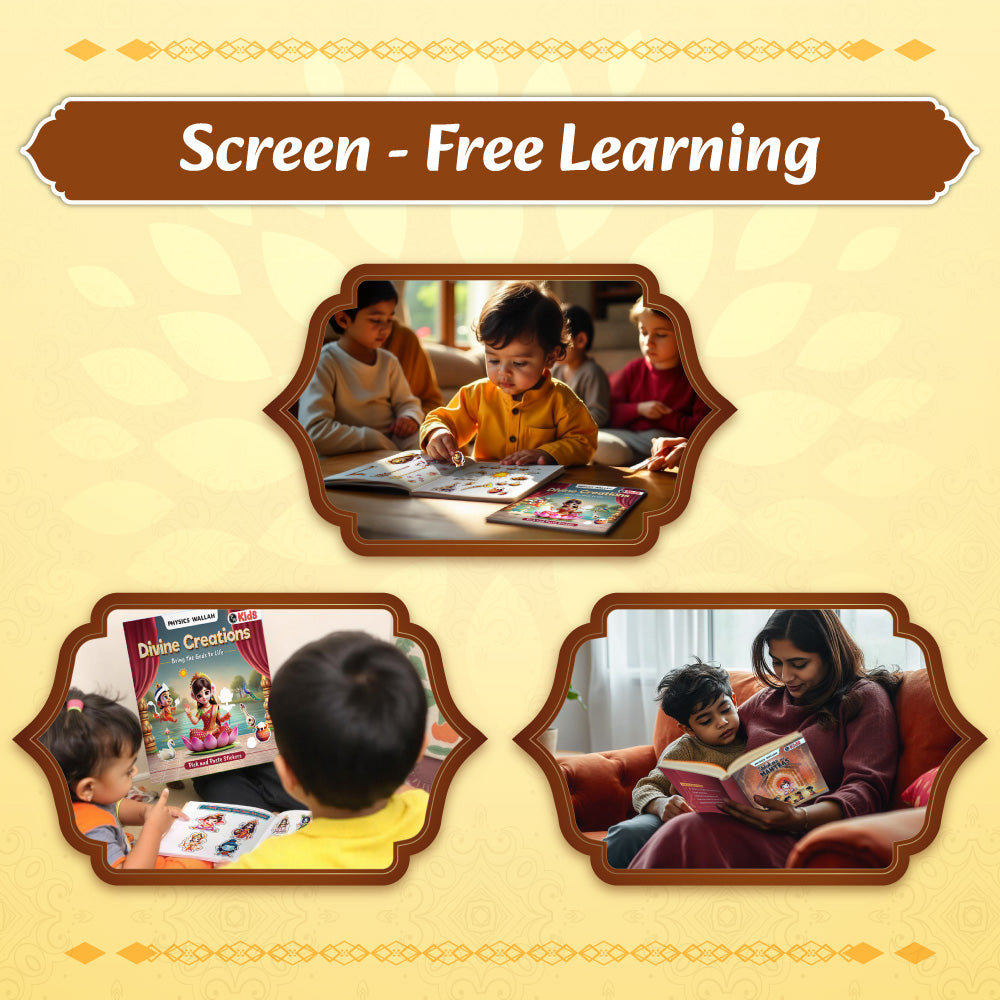 Shlokas & Mantra Board Book Plus Sticker Activity Booklet Set for Kids | Combo Set of 2 Books for 3 to 6 Years Old - Interactive Fun Learning for Growing Kids