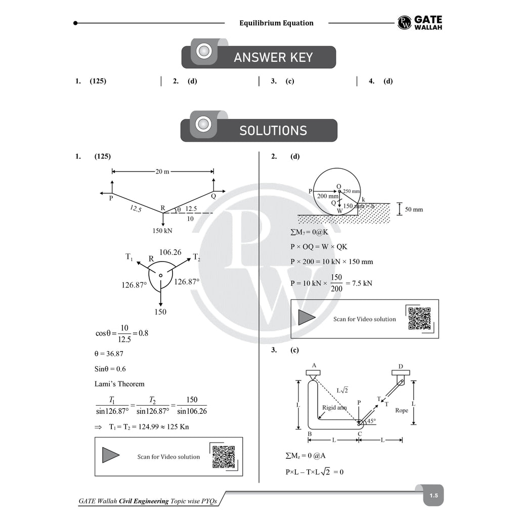 GATEWALLAH Civil Engineering Topicwise Previous Year Solved Papers (2026 - 2008) with Video Solutions For 2027 Exams | Detailed Text Solutions