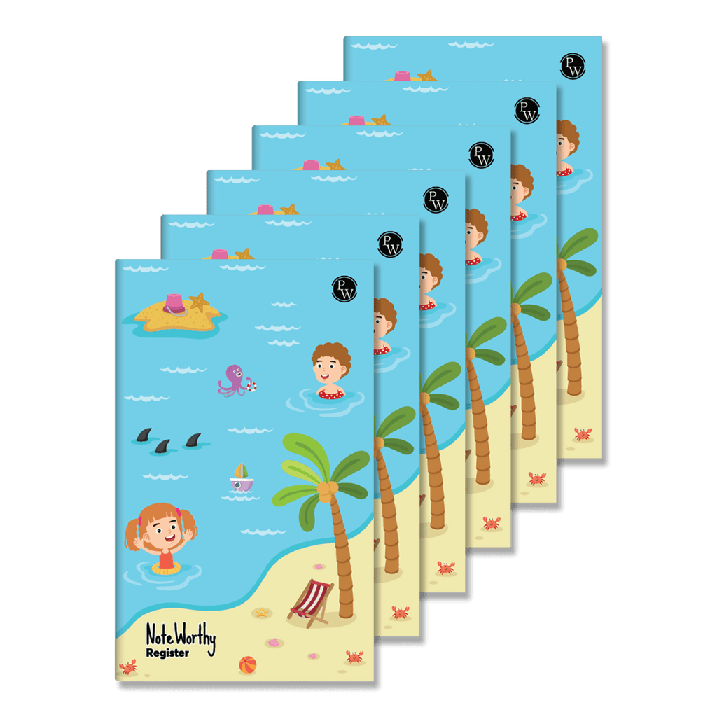 Noteworthy Register | 96 Pages | Set of 6 | Regular Size (27.2 x 16.7 cm) | Single Line Ruled