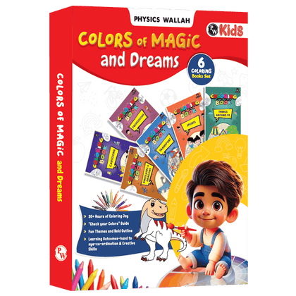 Copy Colour Book For Kids Set of 6 Books - Professions, Sports, Things Around Us, Transport, Flowers, Dinosaurs & Dragons | 2 to 6 Years Old | Ideal Birthday Gift Set for Kids