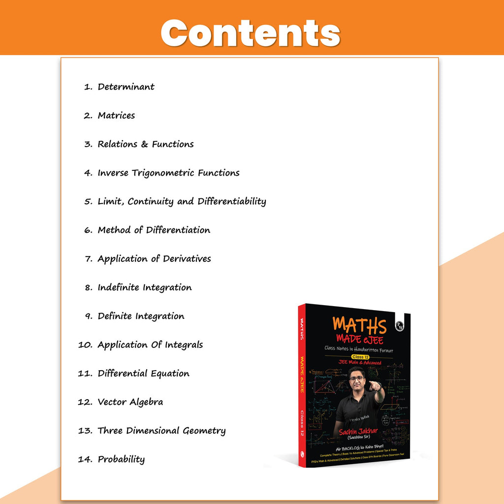 PW Maths Made EJEE Class 12 Handwritten Notes By Sachin Jakhar For JEE Main & Advanced Exams | Complete Theory, PYQ with Detailed Solutions