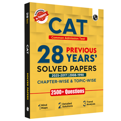 PW CAT PYQ 28 Years Chapterwise & Topicwise Previous Years Solved Papers PYQ Book For 2026 Exams | 2500+ Questions, Mind Maps, Detailed Solutions, Trend Analysis