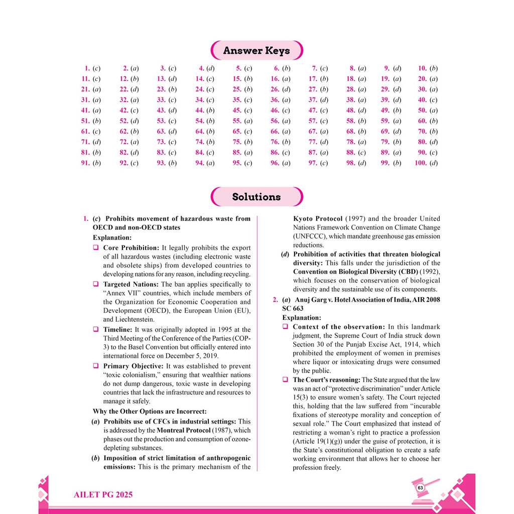 AILET PG Books for Preparation 2027 | 6 Previous Year Solved Papers (2026-2021) with explanation and Detailed Video Solutions | Trend & Pattern Analysis