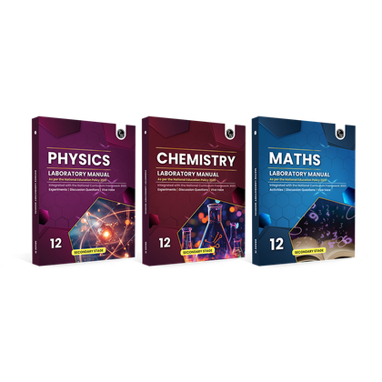 PW Academy Grade 12 Laboratory Manual Maths, Physics and Chemistry Combo Set of 3 Books As Per The National Education Policy 2020 | Experiments, Discussion Questions, Viva Voce