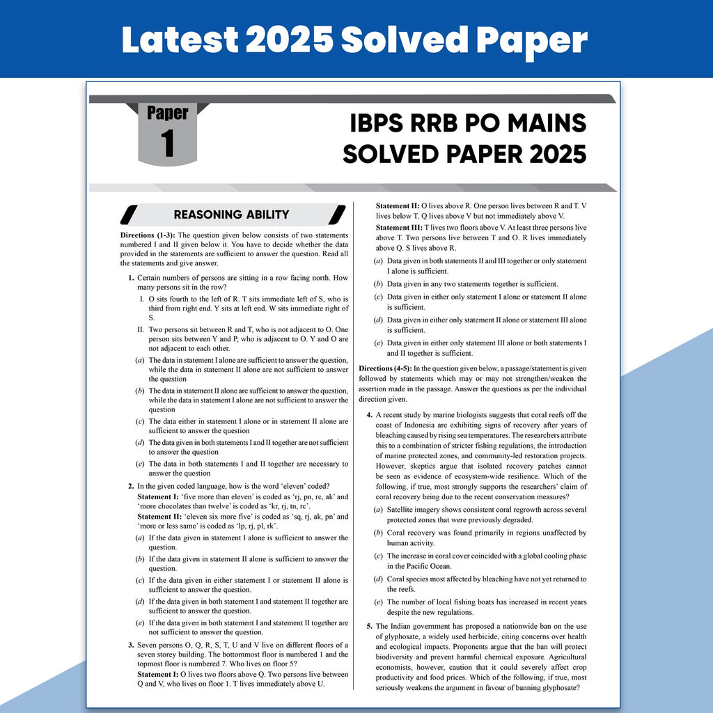 IBPS RRB Clerk & PO 24 Yearwise Previous Year Solved Papers PYQ (2025-2020) Prelims & Mains For 2026 Exams | Officers Scale-l & Office Assistants | 15 Online Mock Tests