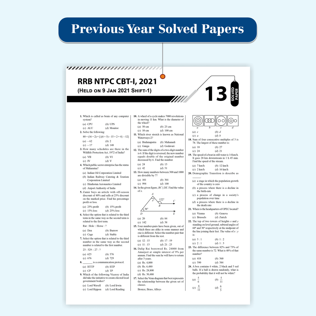All in one RRB NTPC 2024-2025 CBT - 1 Exam l Chapterwise Theory, Short Tricks and Exercises l 15 Previous Year Solved Papers (PYQs) 2016 & 2021 with 10 Practice Sets l English Edition