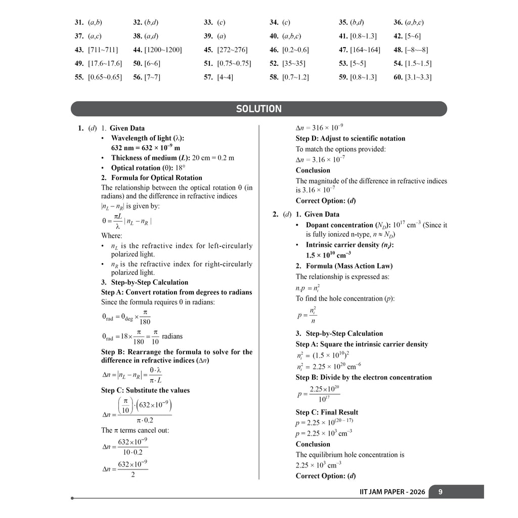PW IIT JAM Recap 22 Years Physics PYQ Chapterwise & Yearwise Previous Year Solved Papers (2026-2005) with 5 Mock Tests l Latest Exam Questions Covered