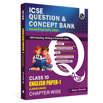 PW ICSE Class 10 Question & Concept Bank English Paper 1 (Language) for 2027 Exam | Chapterwise & Topicwise By Nupur Sharma | Reading, Writing & Grammar Skills | Important Practice Questions