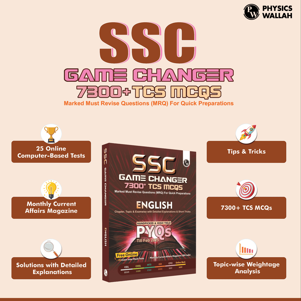 SSC Game Changer General Awareness PYQ Hindi 8000+ TCS MCQ For 2025 SSC Exams | Chapter, Topic & Exam-wise Previous Year Solved Questions | For CGL, CHSL, MTS, CPO, GD
