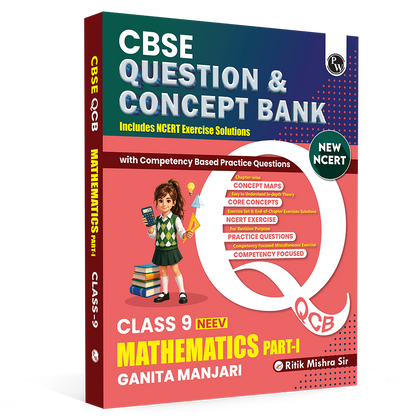PW CBSE Class 9 Maths Ganita Manjari-1 New NCERT 2026-27 Question and Concept Bank with NCERT Textbook Solutions and Competency Based Questions By Ritik Sir