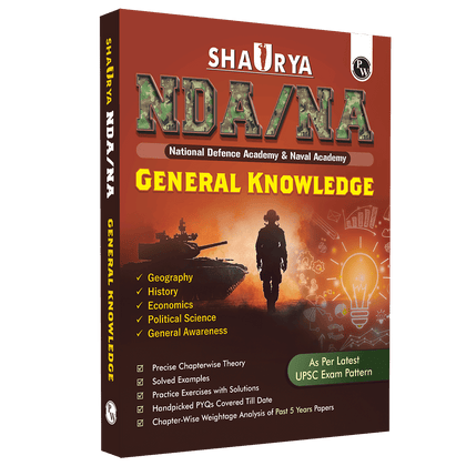 Shaurya NDA/NA General Knowledge Book with Latest 2025 Solved Paper | Geography, History, Economics, Political Science For 2025-26 Exam