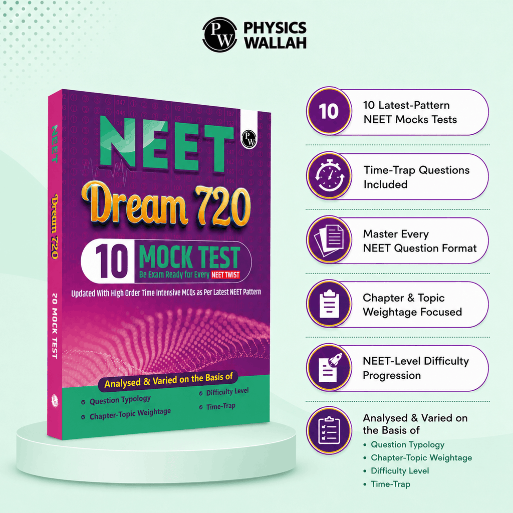 PW Toppers Kit for NEET Set of 5 Books with 4 Motivational Posters | Physics, Chemistry, Biology Handbook, NEET Past 10 Year Papers and NEET Dream 720 Mock Tests