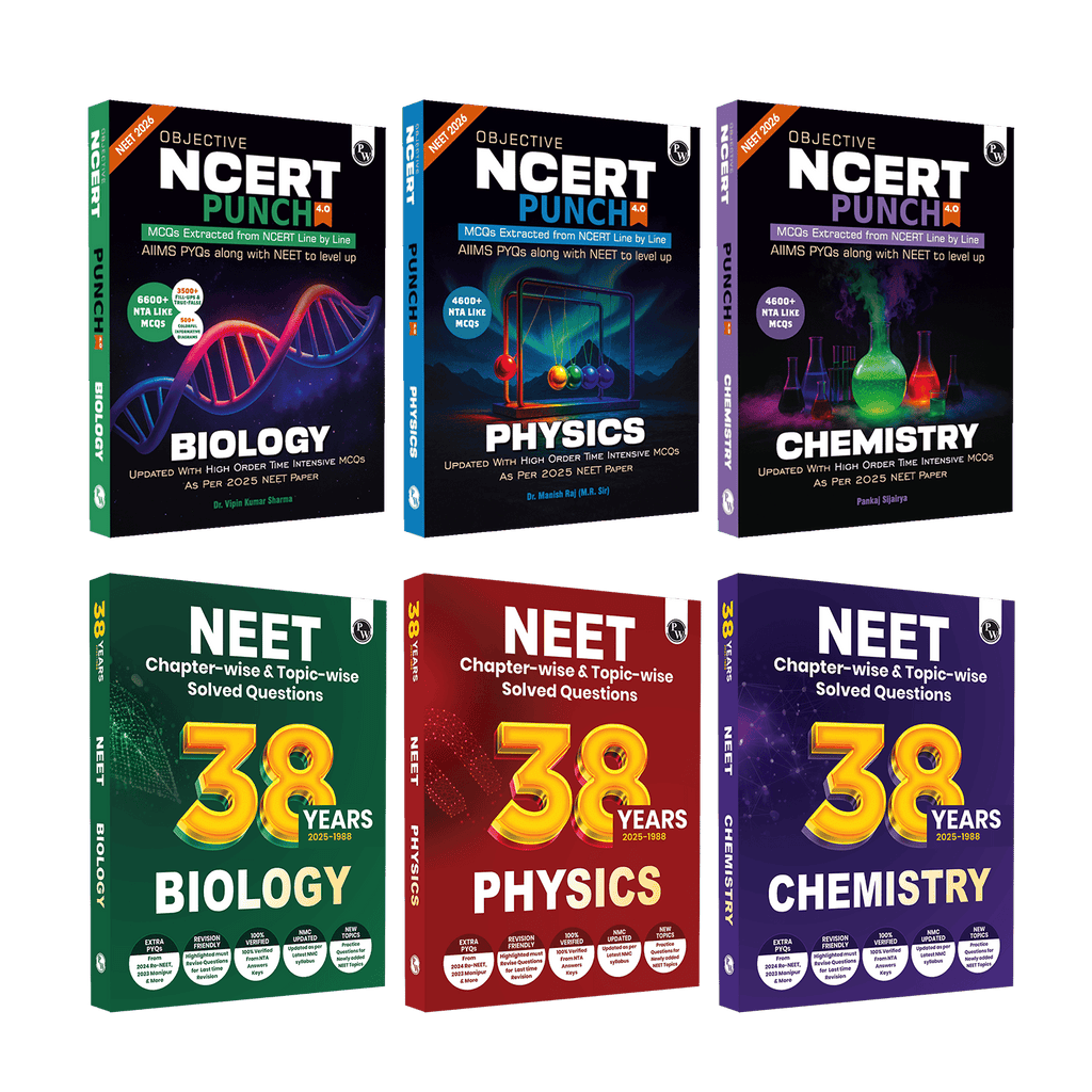 NEET Objective NCERT Punch 4.0 & 38 NEET Previous Year Solved Papers (2025 - 1988) PYQ | Physics, Chemistry, Biology Combo Set of 6 Books For NEET 2026 Exam