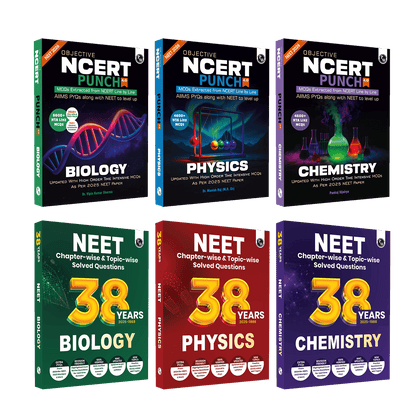 NEET Objective NCERT Punch 4.0 & 38 NEET Previous Year Solved Papers (2025 - 1988) PYQ | Physics, Chemistry, Biology Combo Set of 6 Books For NEET 2026 Exam
