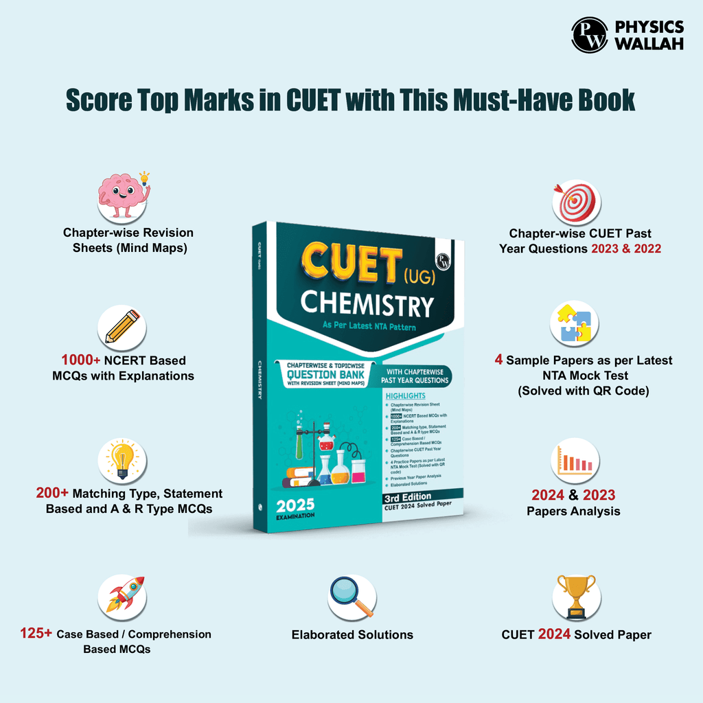 CUET (UG) Chemistry 2025 Chapterwise & Topicwise Question Bank with Past Year Questions (PYQs upto 2024) and Mock Tests l Chapterwise Revision Sheets