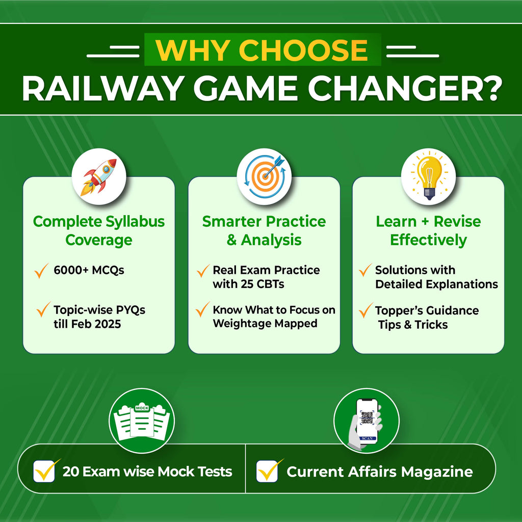 Railway Game Changer Reasoning (Hindi) 6000+ PYQ For 2026 Exams | Chapter, Topic & Exam-wise Past Year Questions (PYQs) | Group D, NTPC G, NTPC UG, RPF, ALP CBT-1 Exams