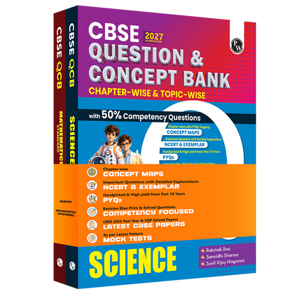 CBSE Question & Concept Bank (QCB) Class 10 Science and Maths (Standard) Combo Set of 2 Books Chapterwise & Topicwise Solved Questions For 2027 Exams