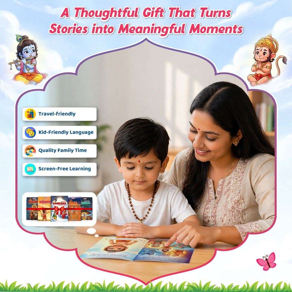 Mythology Story of Gods For Kids (Set of 5 Books) | Ganesha, Hanuman, Krishna, Rama, Bhakta Prahlad & Vishnu | Colourfully Illustrated Easy Spiritual Tales with Moral Values