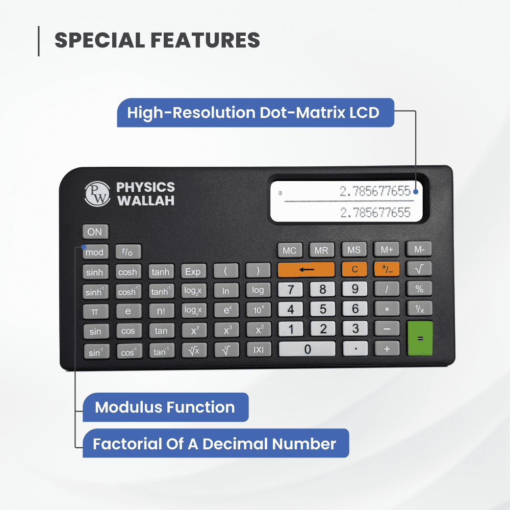 PW Grey Scientific Calculator | Advanced & Mini | Best for Engineering Students | Multi-functional, Easy-to-Use | Ideal for Complex Equations & School Use