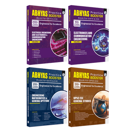 GATE & ESE Abhyas Practice Booster For ECE/EE Vol 1, Electrical Engineering Vol 2, ESE General Studies and Engineering Mathematics & General Aptitude Combo Set of 4 Books