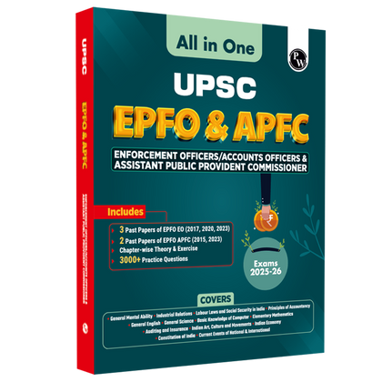 All in One UPSC EPFO & APFC For 2025-26 Exams | Enforcement Officers/ Accounts Officers & Assistant Public Provident Commissioner | Chapterwise Theory & Questions with Past Papers