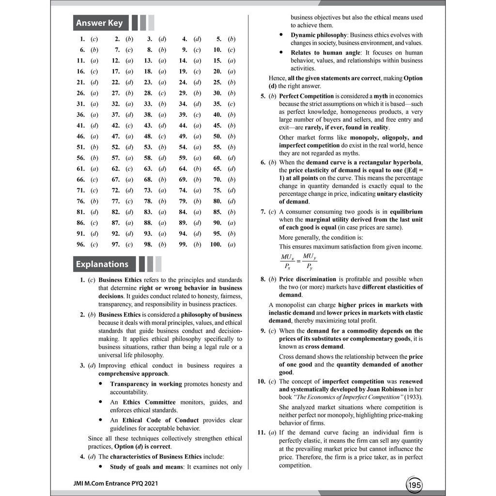 PW CUET PG Commerce PYQ 6 Years and Concept Theory Book (2026-2021) | Ideal for JMI, BHU, DU, & Other Central & Universities